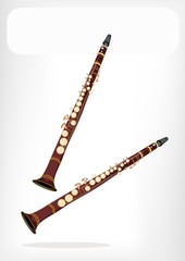 A Musical Clarinet with A White Banner