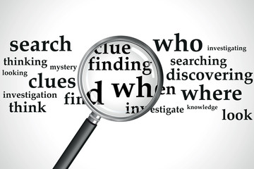 a magnifying glass over a selection of words - 53405009