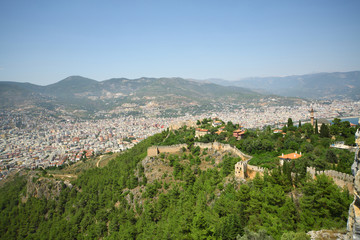 Obraz premium Beautiful view from the height of the wall of an old castle