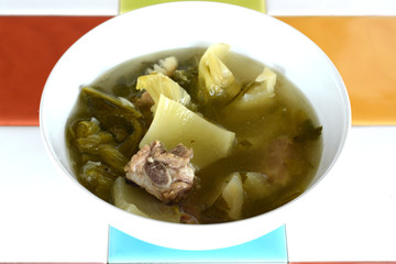 braised pork blone  Pickled Green Mustard