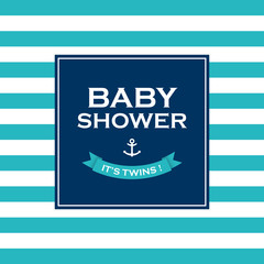 Baby shower card invitation, it’s twins.