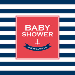 Baby shower card invitation. Vector design elements editable.