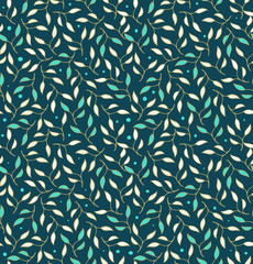 Decorative seamless pattern. Floral modern background with leafs
