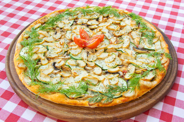 pizza with mushrooms