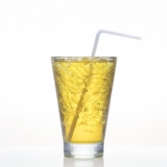 Chrysanthemum cold herbal drink in glass isolated