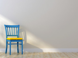 Blue chair on a white background