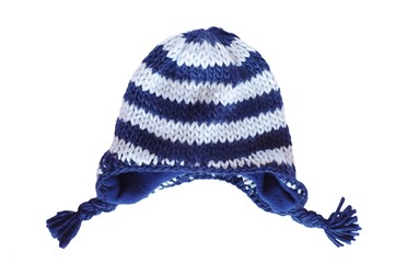 knitted hat on white background