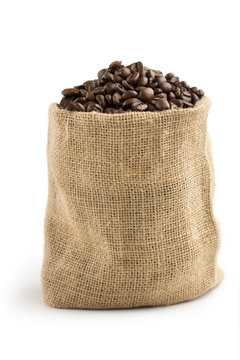 jute bag full of coffee beans Stock Photo | Adobe Stock