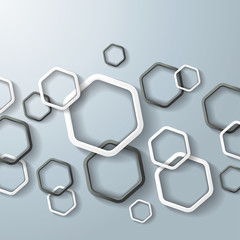 Black And White Hexagon Rings
