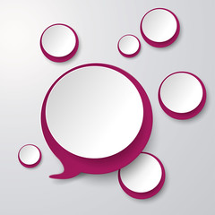 Purple White Speech bubble With Circles - obrazy, fototapety, plakaty