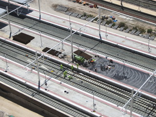 obreros y construcción ferroviaria