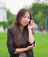 woman talking on a smartphone