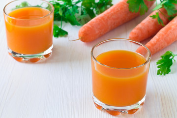 Carrot juice and carrots