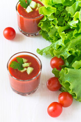Fresh tomato gazpacho soup