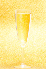Champagne flute in golden