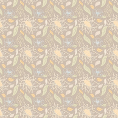 Seamless floral pattern in retro style