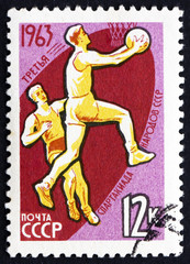 Postage stamp Russia 1963 Basketball, 3rd Spartacist Games