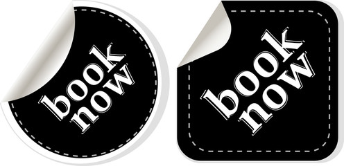 Book online now stickers set