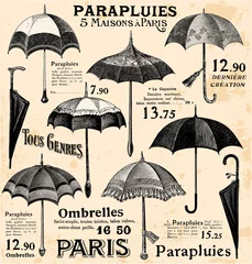 Papier Peint photo Doodle Fond de parapluie vintage