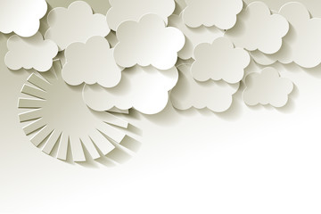 Himmel Wolken Papier Weiss