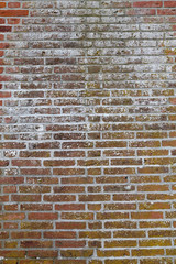 Naklejka premium Worn Weathered Dirty Red Brick Wall Background