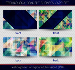 technology concept business card set
