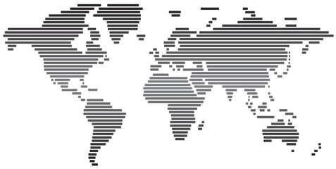 Simple abstract world map black and white - 53427635