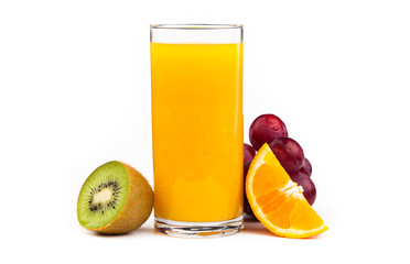 Fresh  orange juice isolated on white