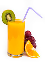 Fresh  orange juice isolated on white