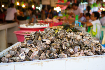 Oysters on the seafood market, Philippines