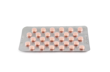 Blister bubble pack of pills isolated