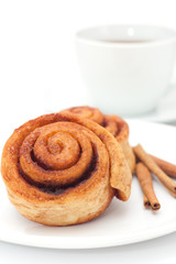 Cinnamon rolls on a plate
