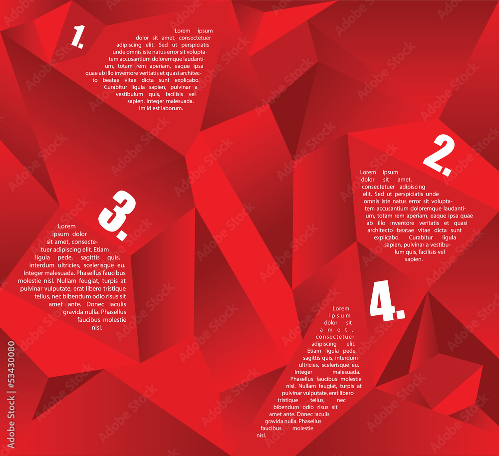 Poster Vector abstract red background for four texts
