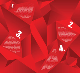 Vector abstract red background for four texts