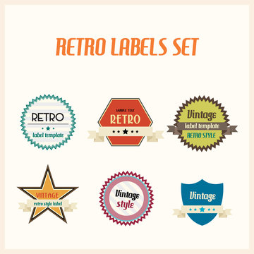 Set of vintage retro labels