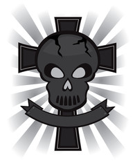black skull cross