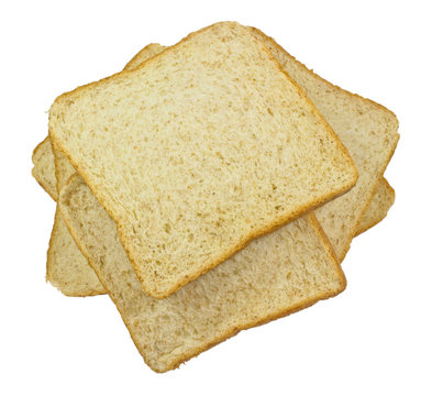 whole wheat bread on a white background