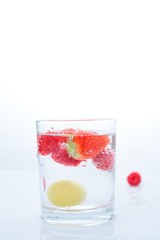 Fresh Fruits in a Glass with Water