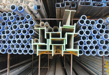 Metal pipe and I-beam