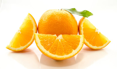 Orange sliced .