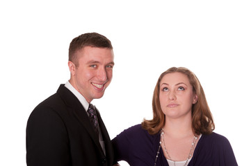 Couple diagreement, isolated on white