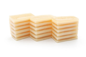 homemade multi-layer sweet dessert with clipping path