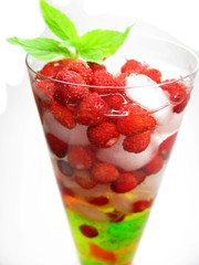 fruit cocktail smoothie with wild starwberry