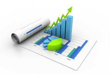 Business graph with chart.