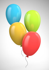 Four colored balloons