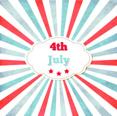 Vintage template for 4th of July with frame,stars and lines