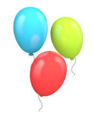 Three colored balloons