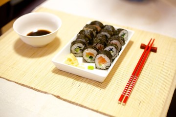 Fototapeta na wymiar Home made sushi