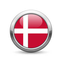 Obraz premium Danish flag icon web button