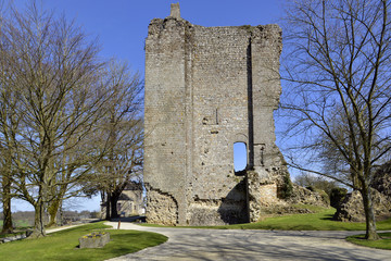 Ruined keep at Domfront in France